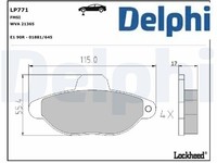 Delphi LP771 Bremsbelagsatz FüR Scheibenbremse Bremsbelagsatz FüR Fiat