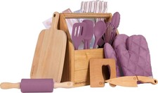 Little Chef Kids Cooking  Baking Set, 14 Piece Cooking Set with Real Kitchen