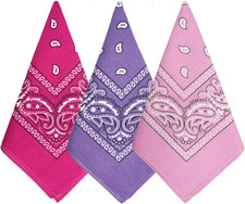 3 Pack 100 Cotton Paisley Pattern Bandanas Face Mask Square Scarf Headwear