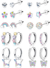 Hypoallergenic Earrings for Girls Women Surgical Stainless Steel Screw Back Earr