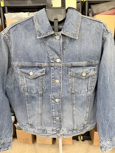 Palm Angels Palms Sunrise Denim Jacket Cobalt Blue XS Oversized NWT $1170 image 4