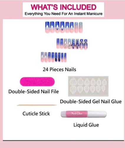 24 Stück Acryl Press On Nägel für professionellen Look Frauen Stylische Nägel - Bild 6 von 7