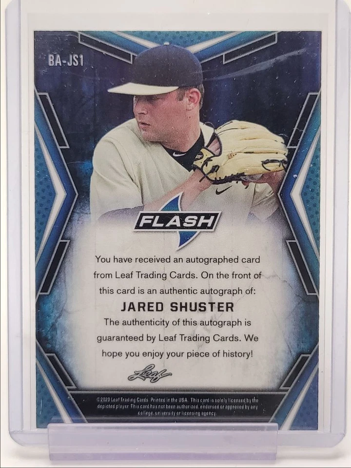 JARED SHUSTER 2020 LEAF FLASH XRC ROOKIE SILVER SPECKLE #BA-JS1 RC AUTO Q4762 - Image 2 of 2