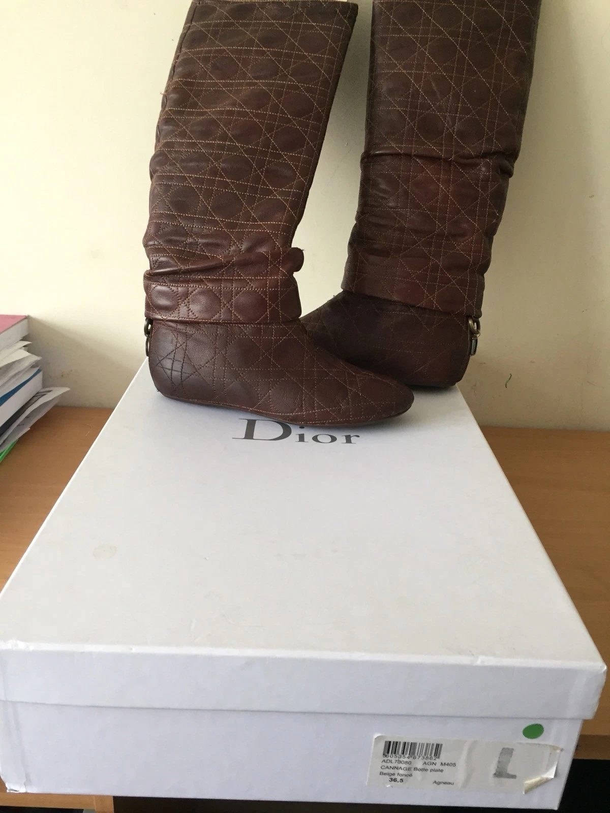 Bottes Christian Dior 36,5 UK 3 canages, marron rare