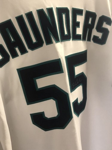 MICHAEL SAUNDERS SEATTLE MARINERS #55 MAJESTIC PRO AUTHENTIC MLB SIGNED JERSEY - Picture 5 of 24