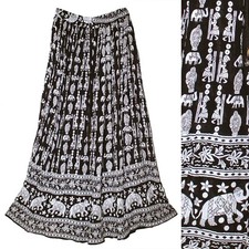 Plus Size XL To 2X Indian Ethnic Hippie Maxi Skirt For Women Boho Ghagra Retro