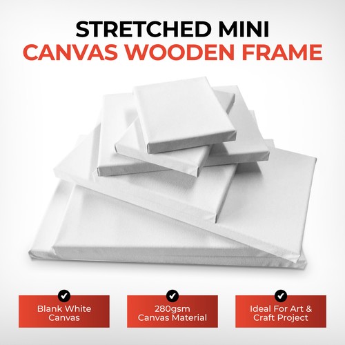 10x12cm Stretched Mini Canvas 280gsm - Wood Frame Painting Small Sign - Picture 2 of 12