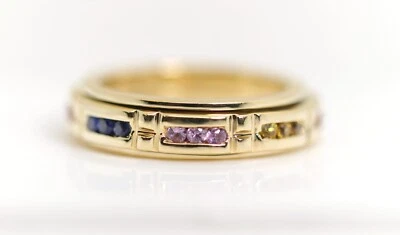 Gelbgold Drehring Topas  Eternity 585 – 14kt BCI Multicolor Edelsteine, Gr. 59 - Bild 1 von 4
