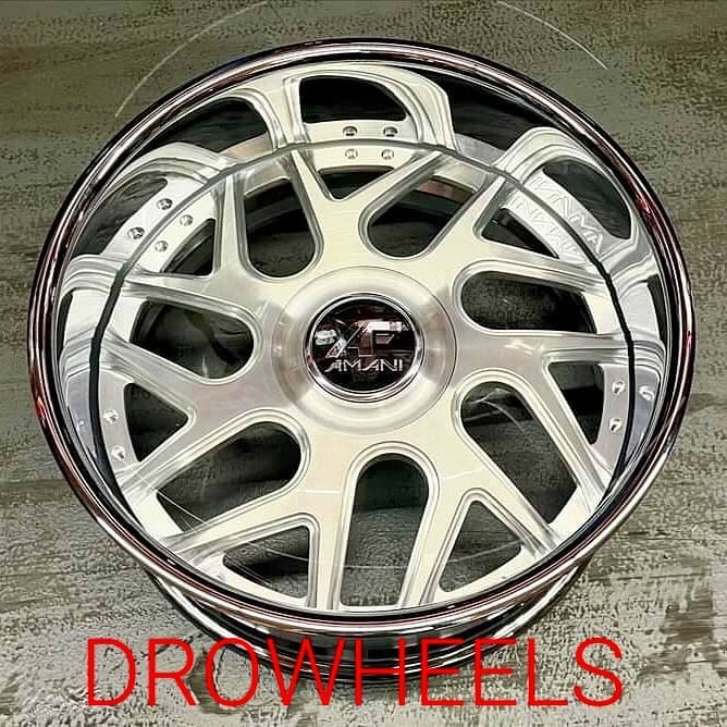 22" AMANI FORGED STAGGERED WHEELS 5X112 BRUSHED BENZ BENTLEY AUDI BIG CAP XXL