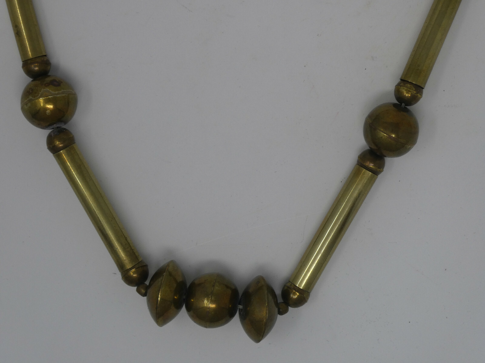 VINTAGE MODERNIST SOLID BRASS BARS & BALLS LINKS … - image 2