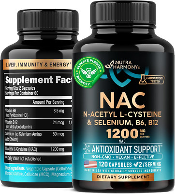 NAC Supplement | Selenium | B6 | B12 - Antioxidant, Immune Support - N Acetyl Cy