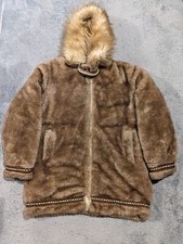 Stearns Hansa Branta Jacket Womens Large Goose Down Faux Fur Parka Coat Vintage