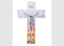 Crucifix cm 21 fabriqué artisanale en verre Murano made in Italy