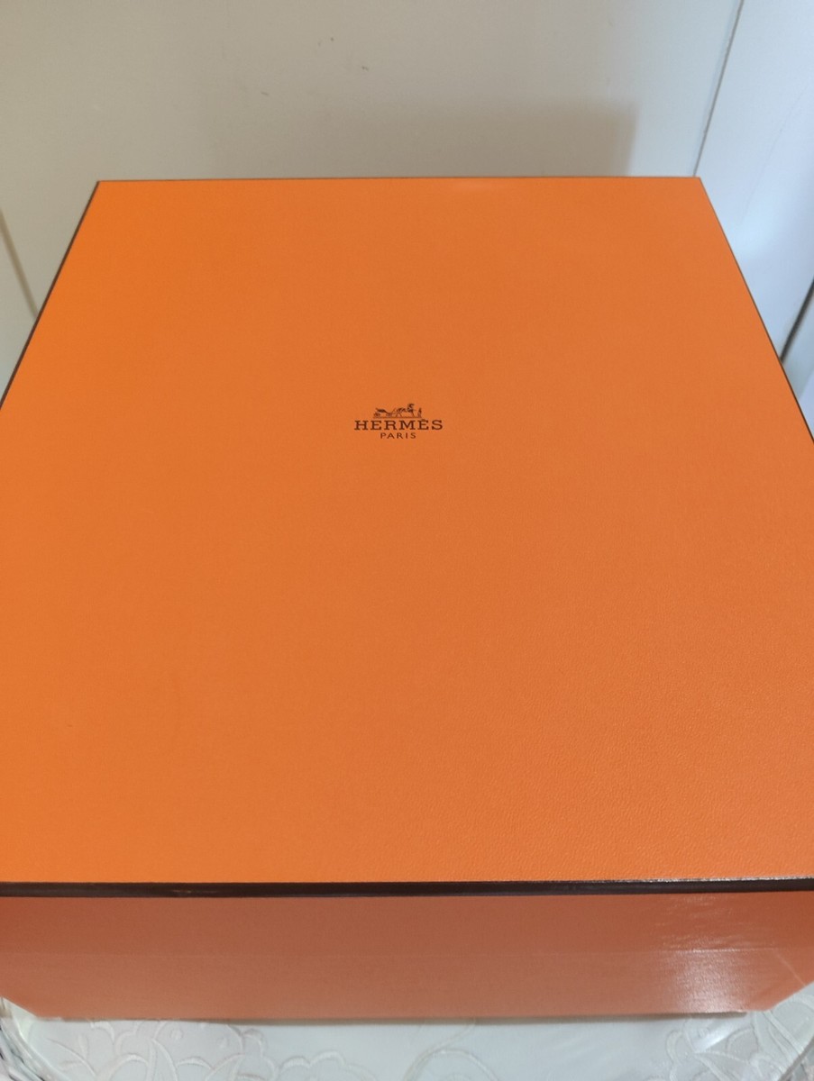 Hermes Orange Empty Gift Box Birkin 25 32×28×16 cm full set From