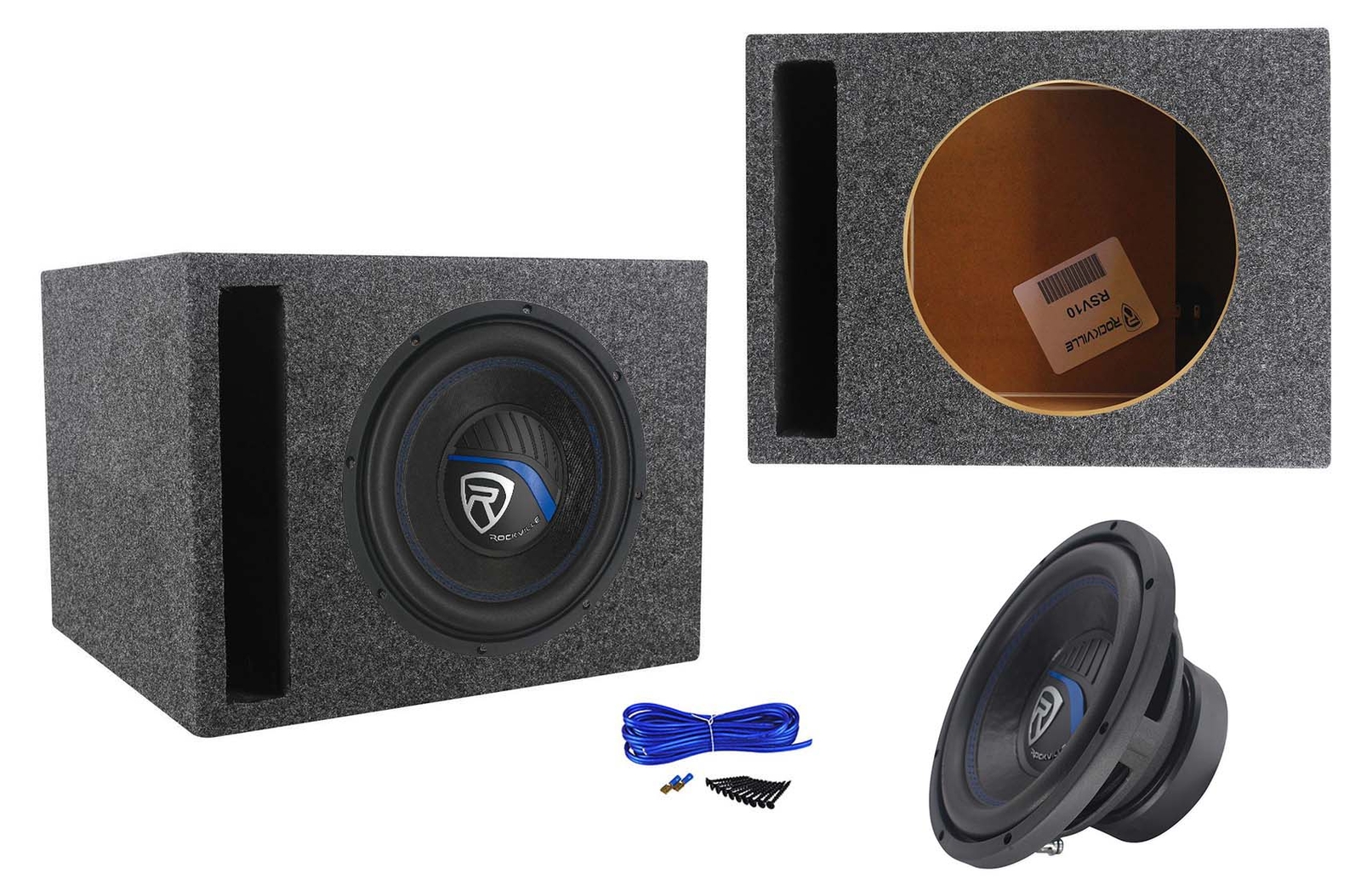 Автомобильный сабвуфер Rockville K5 W10K5S4 10 Мощностью 1200 Вт 4 Ом Вентилируемый корпус сабвуфера 17190₽