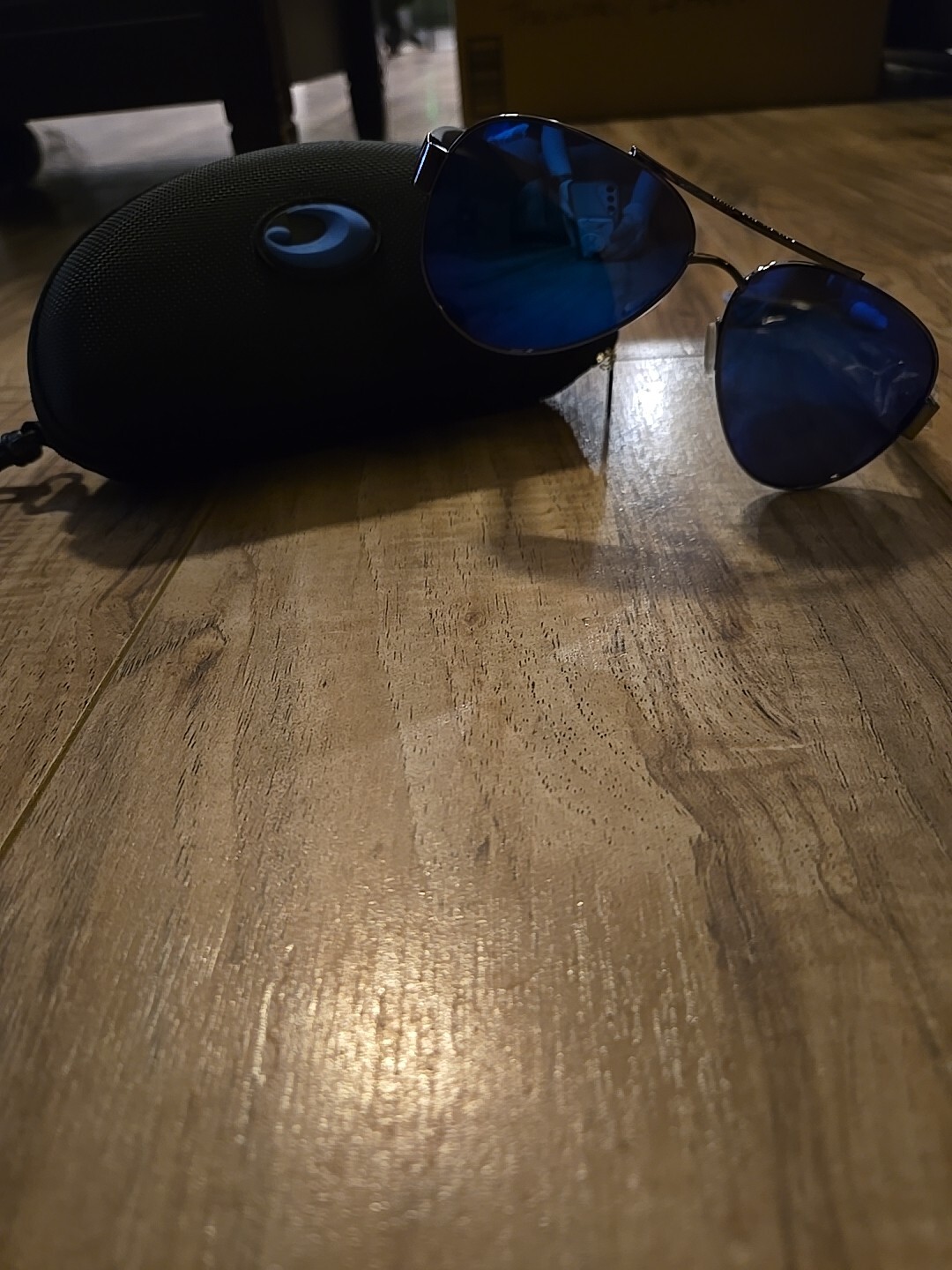 Costa Del Mar Wader Men's Aviator Sunglasses - Brushed Silver/Blue Kelp Frame...