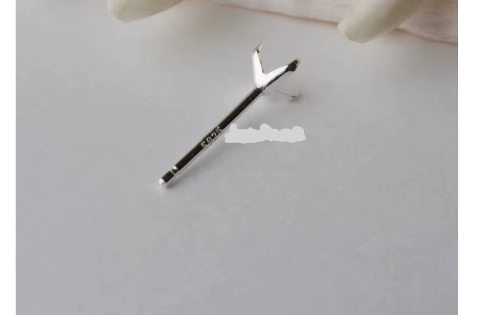 orecchini in argento 925 sterling semi montaggio pietra rotonda 5mm regalo - Immagine 2 di 4