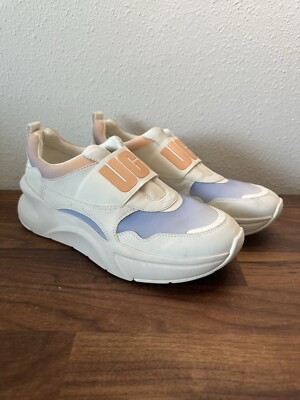 UGG La Flex Sneaker Shoe Scallop Gradient Women's Size US 8 White Purple Orange