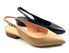 Vince Camuto Jesander Leather Low Heel Pointed Toe Slingback Choose Sz/Color