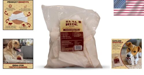 Quality Rawhide Chews for Dogs - Grass-Fed Beef Hide - 1 Pound Dental Treats - Picture 2 of 9