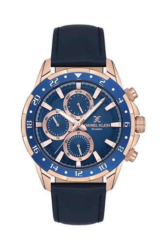 Daniel Klein Exclusive Men Blue Dial/Rose Gold Watch
