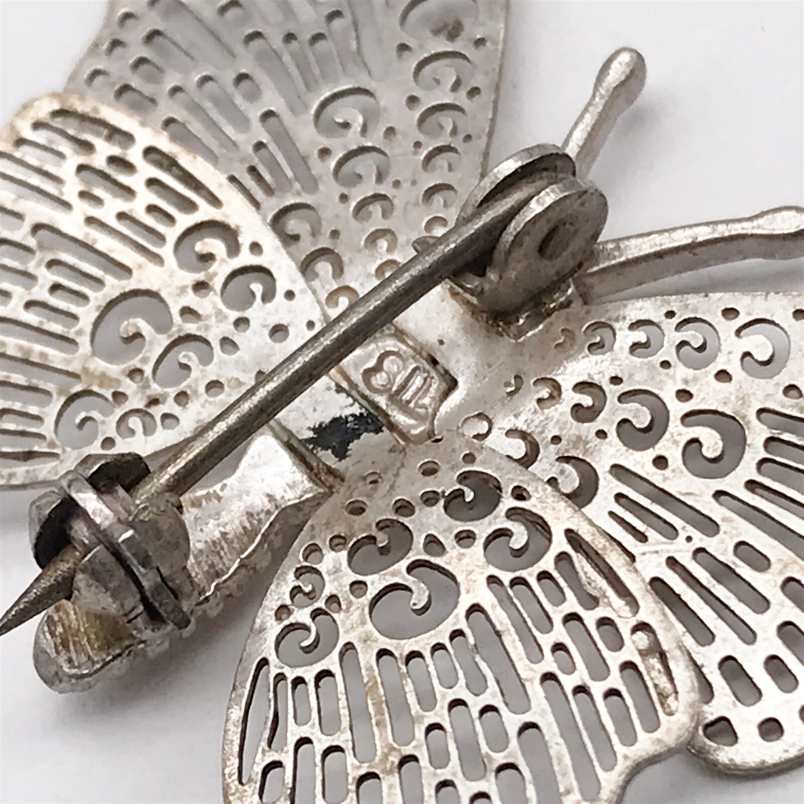 VINTAGE SOLID SILVER CUT WORK FANCY BUTTERFLY LAD… - image 4