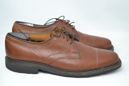 ALLEN EDMONDS Becker BROWN Pebbled Leather Lace Shoes Mens 9 D Cap Toe Oxford