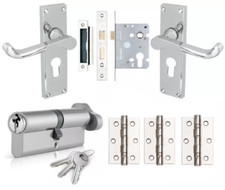 Victorian Scroll Euro handle-HMO Pack with Euro Lock Case,Cylinder and 3" Hinges