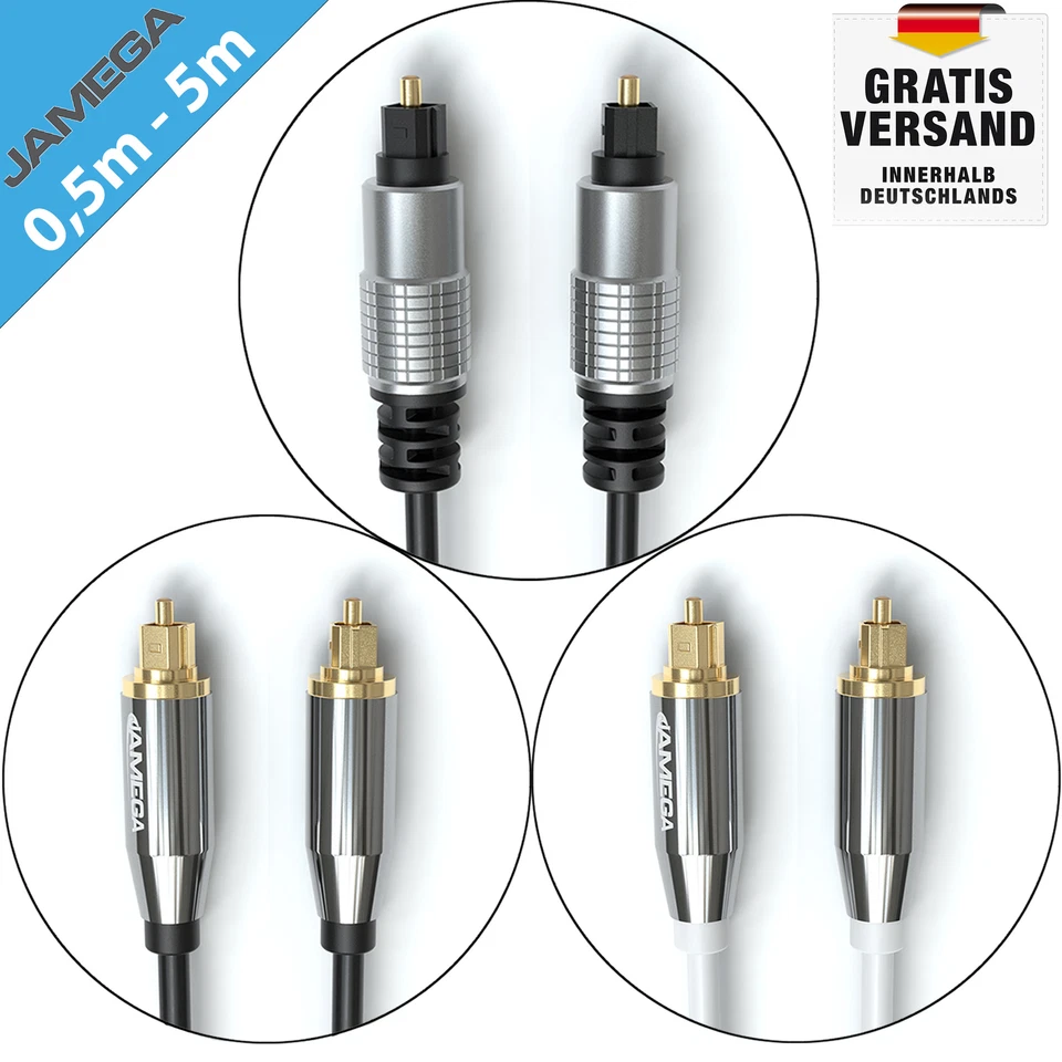 JAMEGA Toslink Kabel Optisches Digital Audio Digitalkabel LWL SPDIF Digital Audiokabel