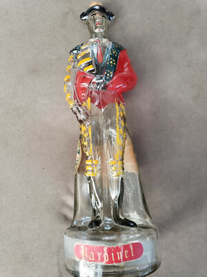 Rare Mexican tall liquor bottle. Crena de Menta. Bardinet. 12 inch high