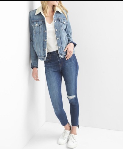 GAP Icon Denim Sherpa Jacket | eBay