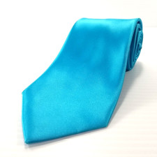 Wembley Luxury Tie Solid Robins Egg Blue Satin Necktie 58" x 3.5" Ships Fast!