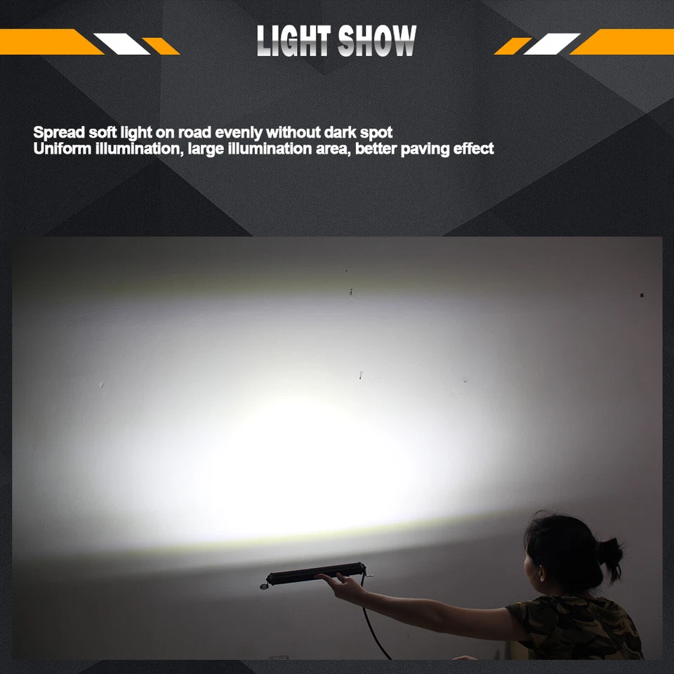 Car Crawler Accessories Super Bright 10INCH Slim LED Light Bar + side Brackets - Image 2 of 4