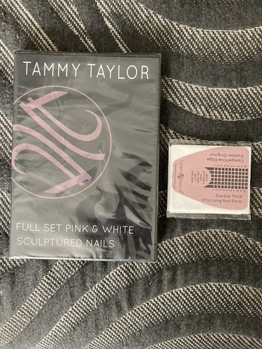 Tammy Taylor Full Set Pink White Sculptured Nails DVD+Double Thick Nail Set 20pc