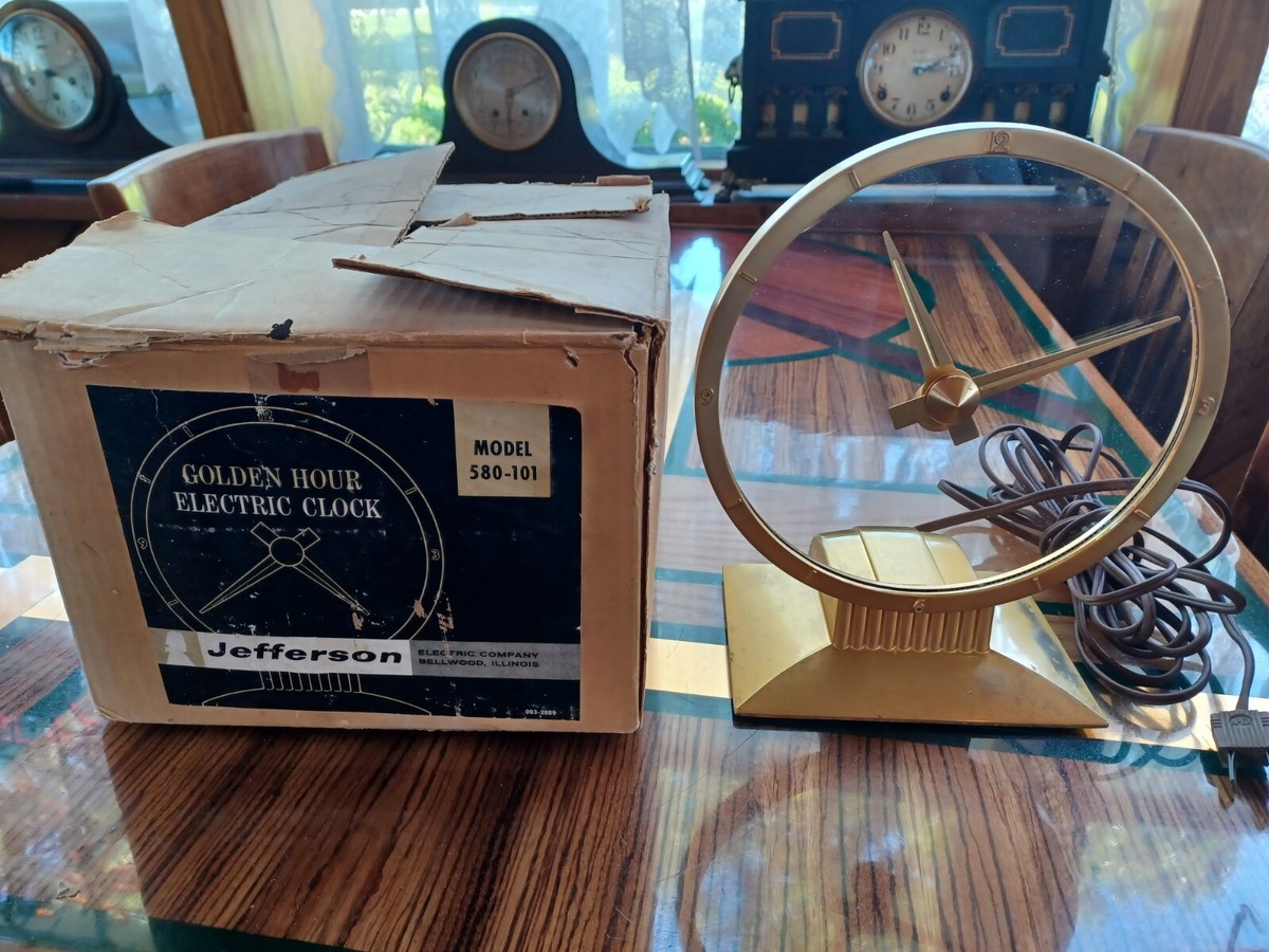 Jefferson Golden Hour Mystery Clock-Fully Mechanicly Restored