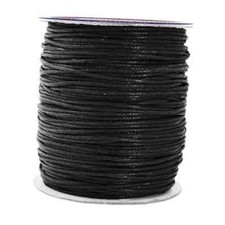 Cotton Waxed Cord for Jewelry Making Bracelet Cord Waxed 1.5mm 109 Yards Black