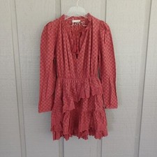 Ulla Johnson Josette Broderie Anglaise Dress Size 4 Boho Eyelet Cotton In Umber