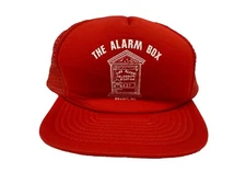 VINTAGE 80s 90s San Sun The Alarm Box Beloit, WI Foam  Mesh SnapBack Trucker Hat
