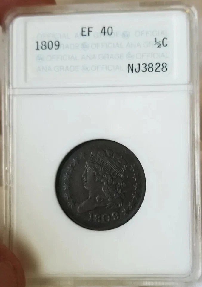 1809/6  1/2C Classic Head Half Cent Old ANA Holder PREMIUM QUALITY  - Image 2 of 4