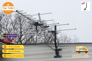 Yagi Outdoor TV Antenna 250 Mile with UHF VHF FM for Enhanced Clarity