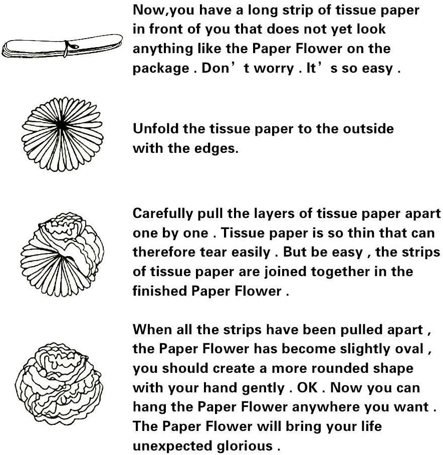 Recosis Tissue Paper Pom Poms, Paper Flower Ball for Birthday Party Wedding Baby - Image 3 of 4