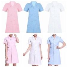 US Women's Hospital Nurse Scrub Dress Hospital Lab Coat Uniform Cosplay Costumes