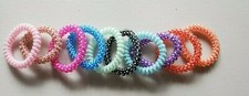 Spiral Hair Ties Polkadot Phone Cord Hair Ties Hair Coils Wristlets 10 PC SET