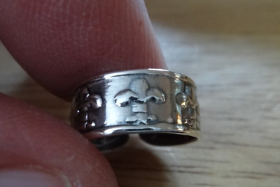 Sterling Silber dekorativer Fleur de Lis Design rund 6 mm breiter Zehenring
