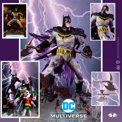 McFarlane DC Multiverse BATMAN CON DAÑO DE BATALLA Caballeros Oscuros: Figura de Metal - Imagen 5 de 10