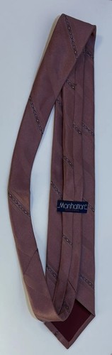Manhattan Corbata patrón a rayas rosa con botón - Imagen 3 de 5
