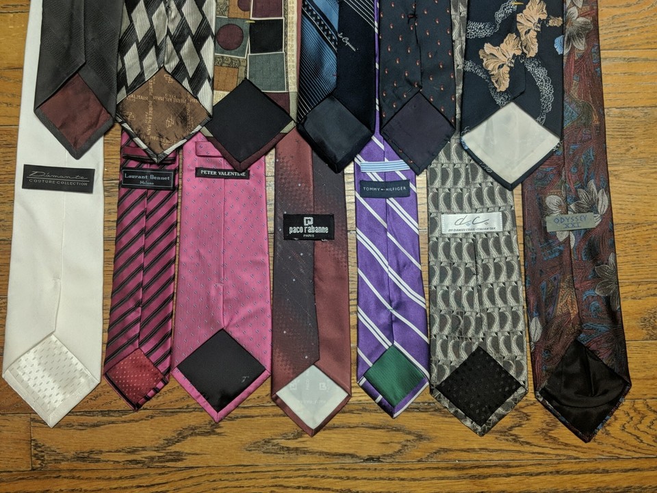 Lot De 7 Cravates 100% Soie - Occasion Très Bon état, Couleurs Variées