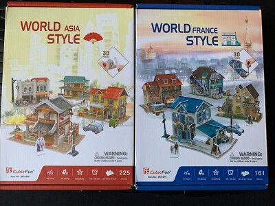 Cubicfun 3d Puzzle World Style France And Asia New - Rare