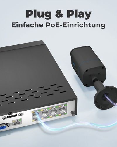 Reolink 4K Überwachungskamera Set 8CH 2TB HDD NVR für 24/7 Aufzeichnungen H.265 - Bild 5 von 12