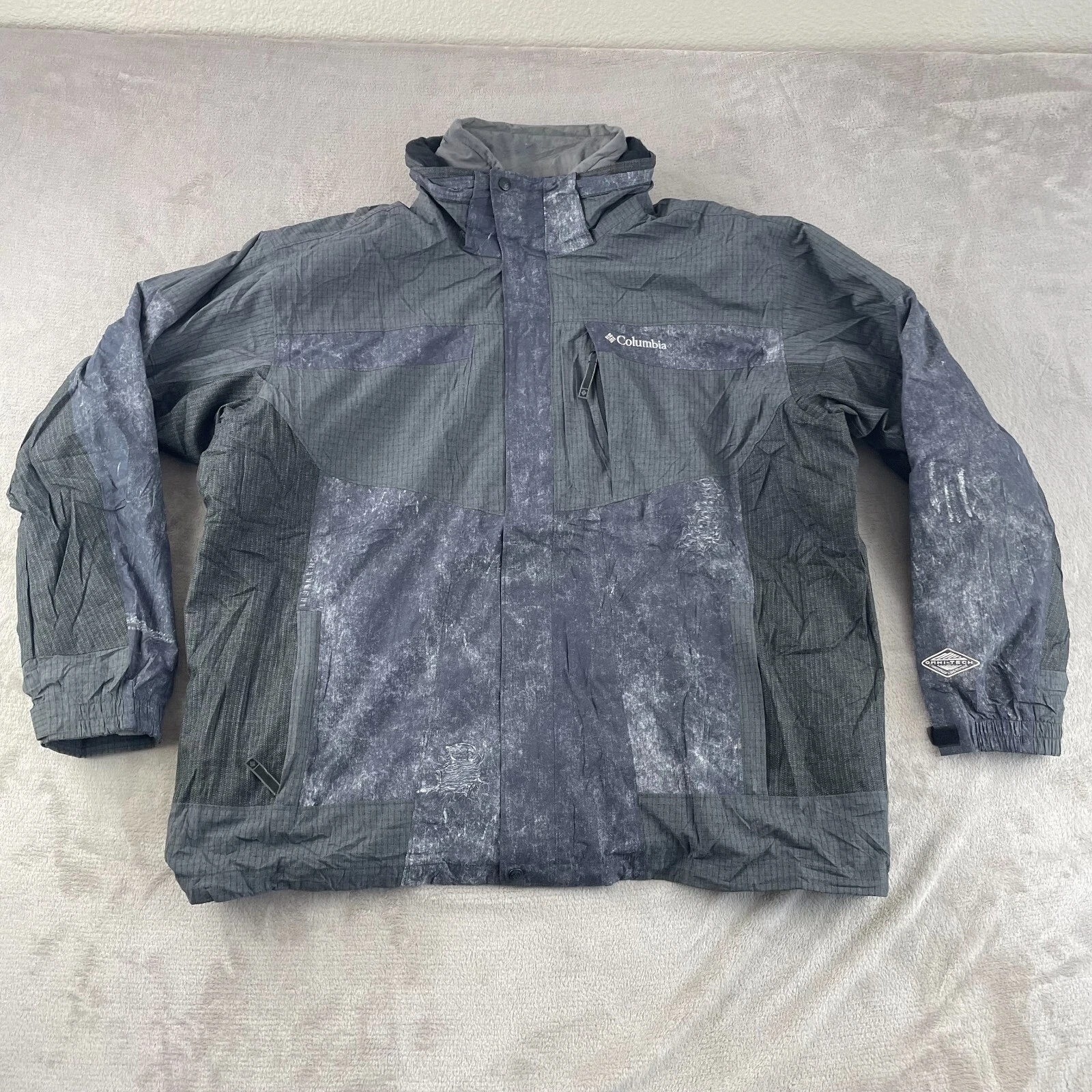 Columbia Bugaboo Jacket Men 2XL Gray 3 in 1 Interchange Fleece Lining Omni Tech
